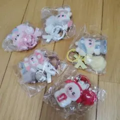 ぬいぐるみ風ストラップ 5個セット　ラブブ　キーホルダー　キーリング