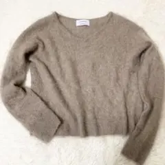 ユナイテッドアローズ カシミア100% ショート丈ニット ブラウン Ｖネック