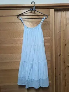 水色 キャミソール ワンピース　キッズ