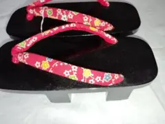 浴衣（ゆかた）用の下駄　19~20㎝　桐製　黒