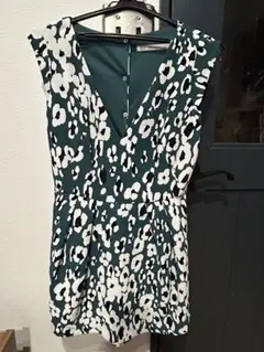 ZARA TRAFALUC フラワープリント ノースリーブワンピース M