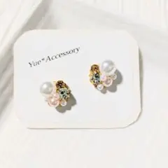 S-69 ハンドメイド☆ビジューピアス／イヤリング