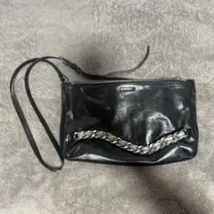 DIESELディーゼル チェーンデザイン レザーショルダークラッチバッグ