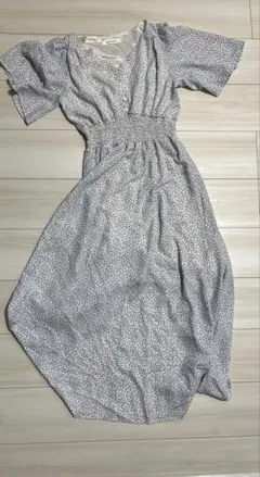 archives 花柄 Vネック 半袖ワンピース　フリーサイズ