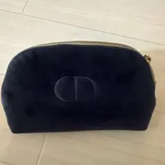 ディオール　ベロア ポーチ ネイビー ノベルティ