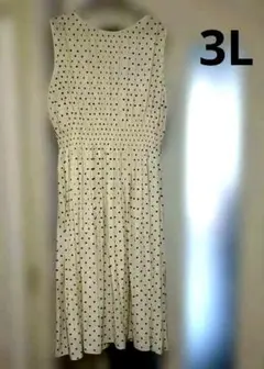 ユニクロ大きいサイズワンピースXXL.3L ドット