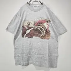 ヴィンテージ　人気　プリント　Tシャツ　サイズ実寸　希少　グレー　古着コーデ