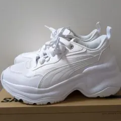 美品 24㎝◎puma CILIA WEDGE シリアウェッジ 厚底スニーカー