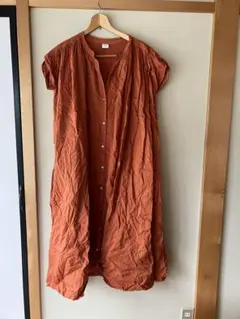 URBAN RESEARCH DOORS 半袖シャツワンピース オレンジ