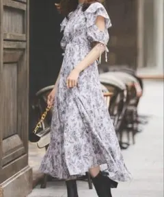 リリアンカラット トワルドジュイスクエアスリーブワンピース