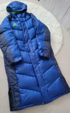 adidas　アディダス　ベンチコート　男女兼用　ブルー　L