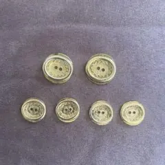 金色の2つ穴ボタンセット 6個