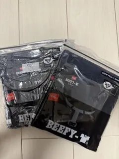【二枚組】【新品】【ワッペン付】Hanes BEEFY-T Tシャツ ブラックのサムネイル