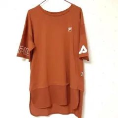 FILA オレンジ Tシャツ メッシュ切替のサムネイル
