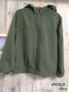 【UNIQLO】キッズ フード付きジャケット カーキ 120