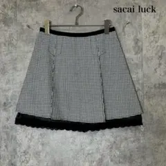 sacai luck 千鳥格子 チェック ミニスカート N3866のサムネイル