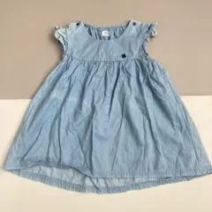 【美品】POLO Baby フリル袖デニムワンピース　95cm