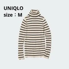 UNIQLO エクストラファインメリノリブタートルネックセーター【M】0815