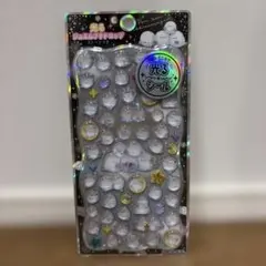 光るポンポンシマエナガ　ジュエルプチドロップシール　ストーン付