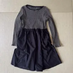 UNIQLO ボーダー柄長袖ワンピース