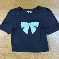 nanette lepore 半袖カットソー リボン ブラック S