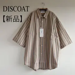 【新品】　DISCOAT ディスコート　マルチカラーストライプ半袖シャツ　Mのサムネイル
