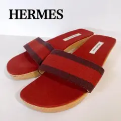 HERMES エルメス フールトゥ ウッドサンダル ボルドー 36 未使用保管品 