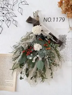 ドライフラワースワッグ❁⃘ユーカリと木の実❁⃘クリスマス お正月【35㎝】