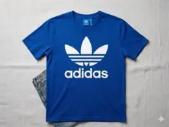 adidas 青 Tシャツ M