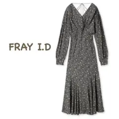 新品未使用　フレイアイディー　小花プリントワンピース　ブラック黒