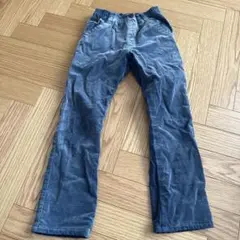 ブルーの柄入りゴムウエストパンツ