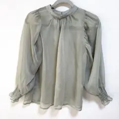 DouDou シアーブラウス パフスリーブ