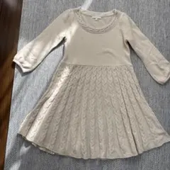 PROPORTION ベージュ ニットワンピース 七分袖