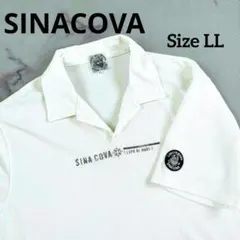 シナコバ 半袖ポロシャツ LL 白 ロゴワッペンメンズ SINACOVA古着のサムネイル