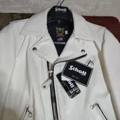 未使用級別注ラムスキンSchott228US ダブルライダース36ダメでも対応有