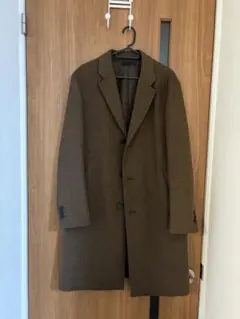 ブラウン チェスターコート チェック柄