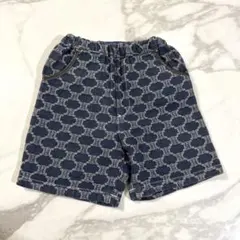 CELINE セリーヌ キッズ マカダム柄 デニムハーフパンツ 90
