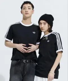 adidas 半袖Tシャツ 黒 3本ライン