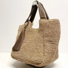 ヴィオラドーロ SANDRO アバカ製 ワンショルダー かご バッグ タッセル