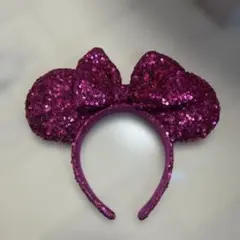 ミニー耳カチューシャ パープル スパンコール