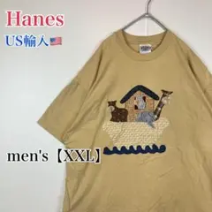 ●T778【US輸入】ノアの方舟 半袖 Tシャツ ベージュ系 メンズ【XXL】