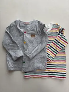 ミキハウス 羽織りとストライプTシャツセット