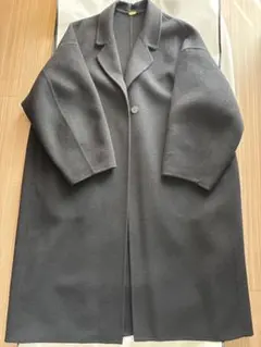 ドゥーズィエムクラス☆ウールアンゴラリバーコート☆ブラック