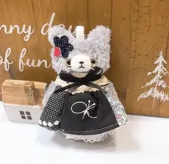 モフモフ 子ねこちゃんぬいぐるみチャーム ハンドメイド459