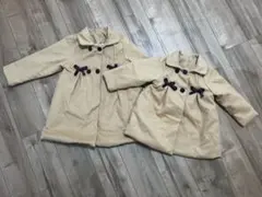 ベージュ リボン付きコート 2着セット 100cm~