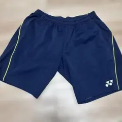 中古 YONEX ヨネックス ニットハーフパンツ ネイビー Lサイズ