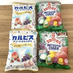 アサヒ　カルピスキャンディ、三ツ矢サイダーキャンディ　4袋のサムネイル