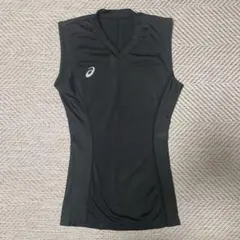 ASICS ブラック ノースリーブ Vネック　140