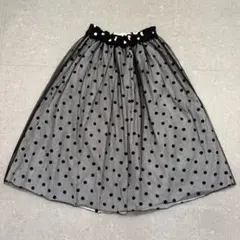 バーニーズニューヨーク ドット チュールリバーシブルスカート
