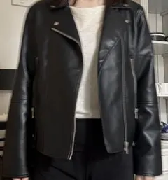 ZARA ブラック ライダースジャケット 13-14